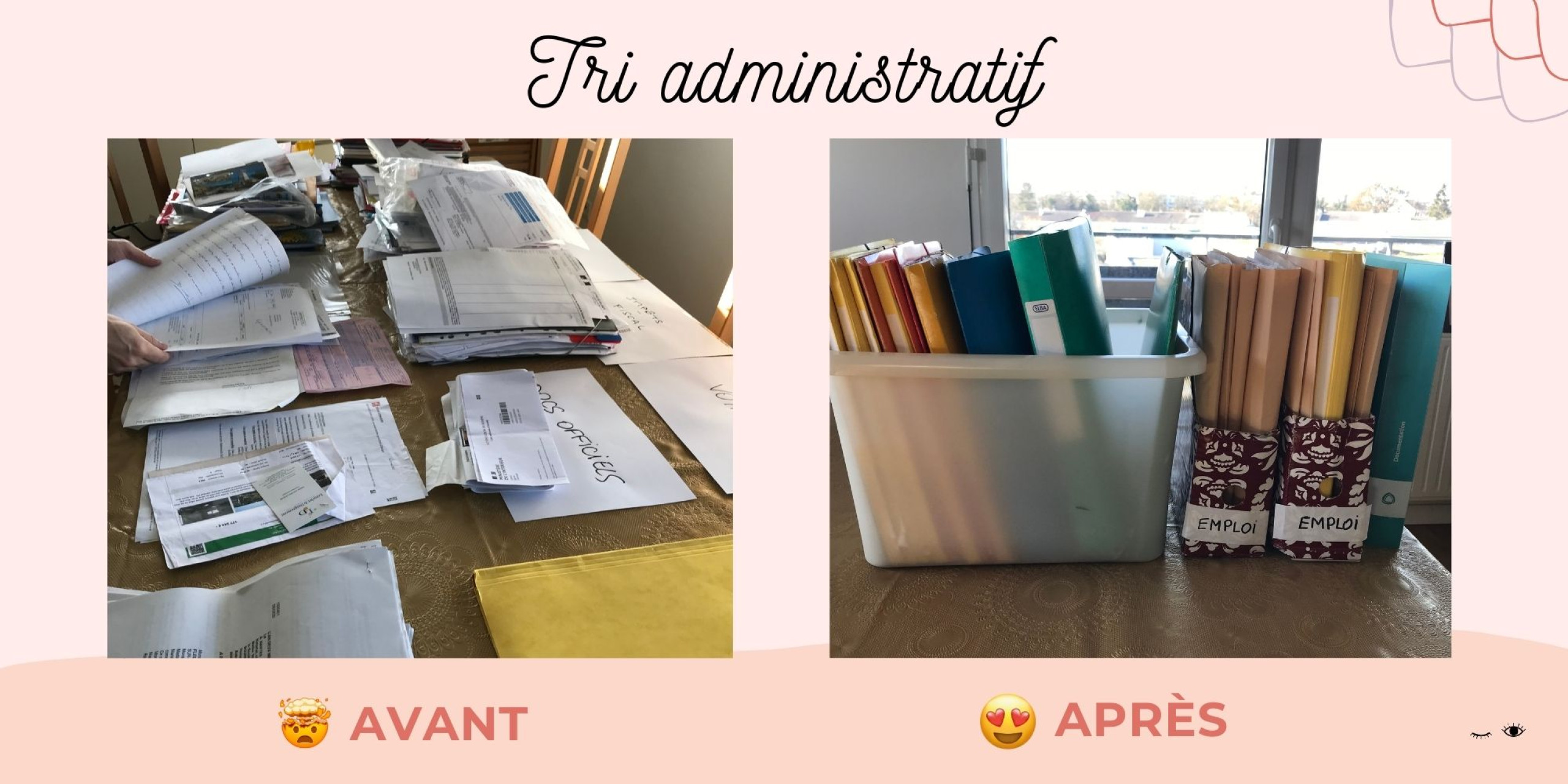 Tri et classement des papiers administratifs