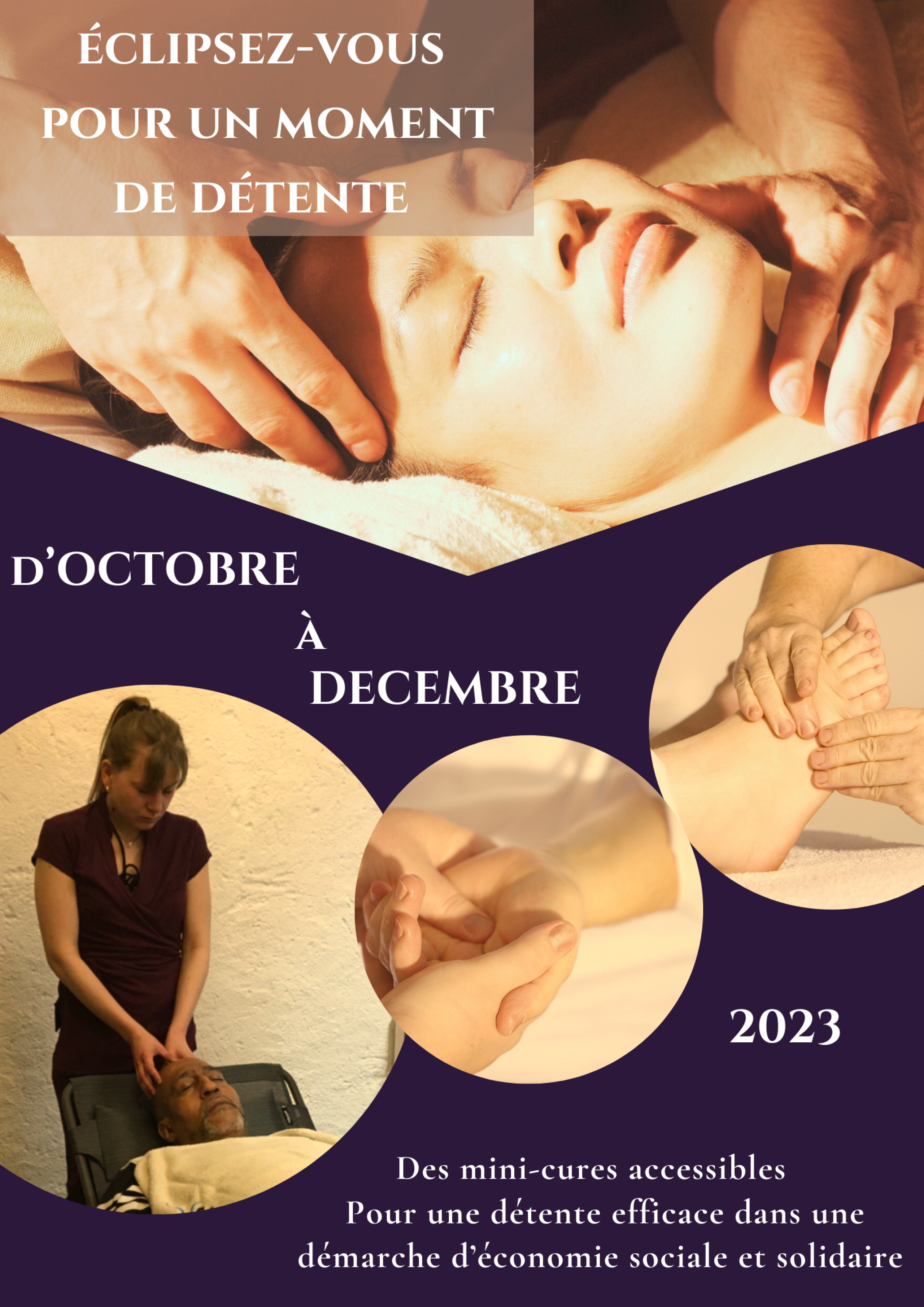 des mini-cures accessibles pour une détente efficace dans une démarche d'économie sociale et solidaire flyer présentation Eclipsez-vous pour un moment de détente