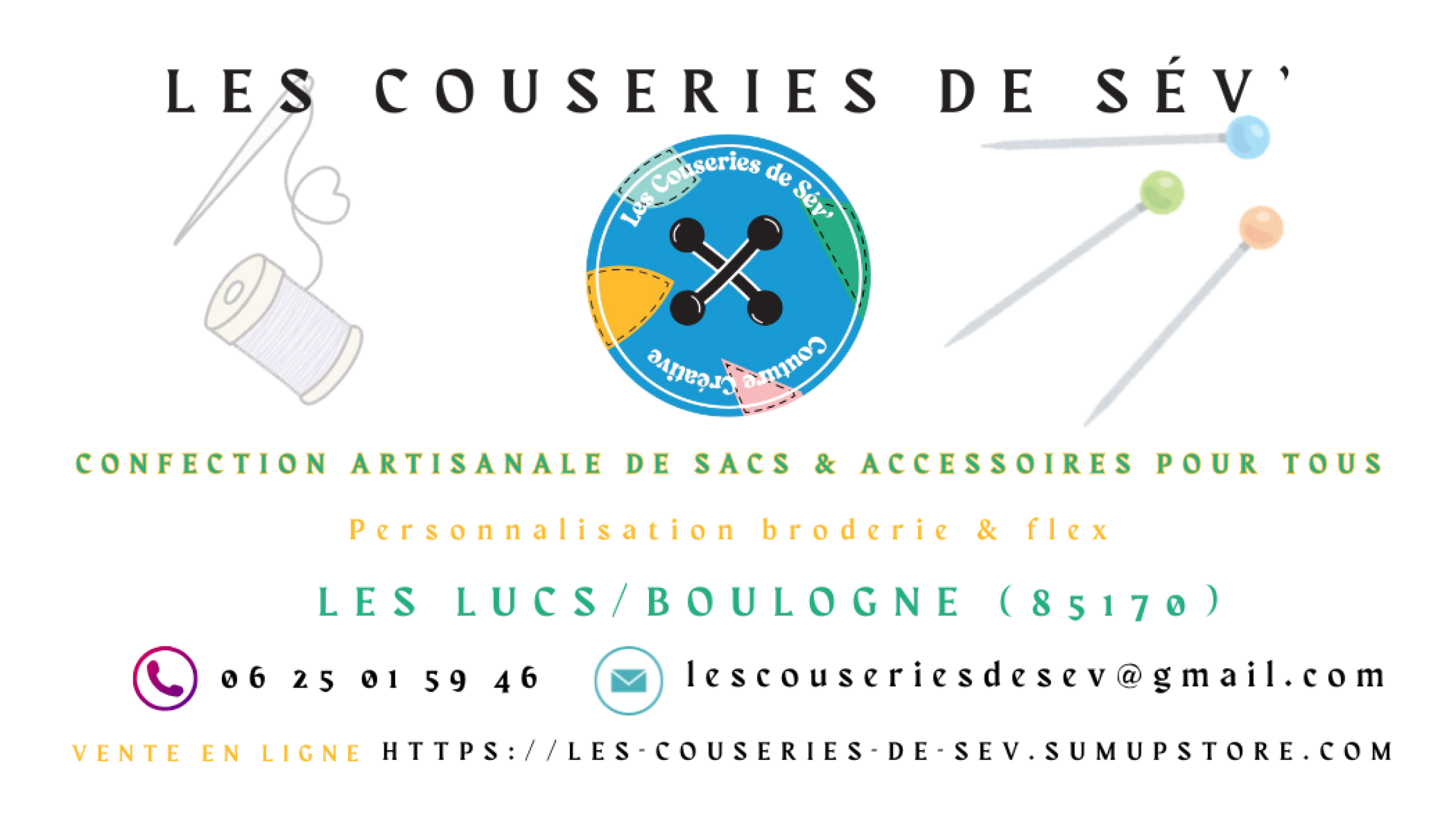 Carte de visite Les Couseries de Sév'