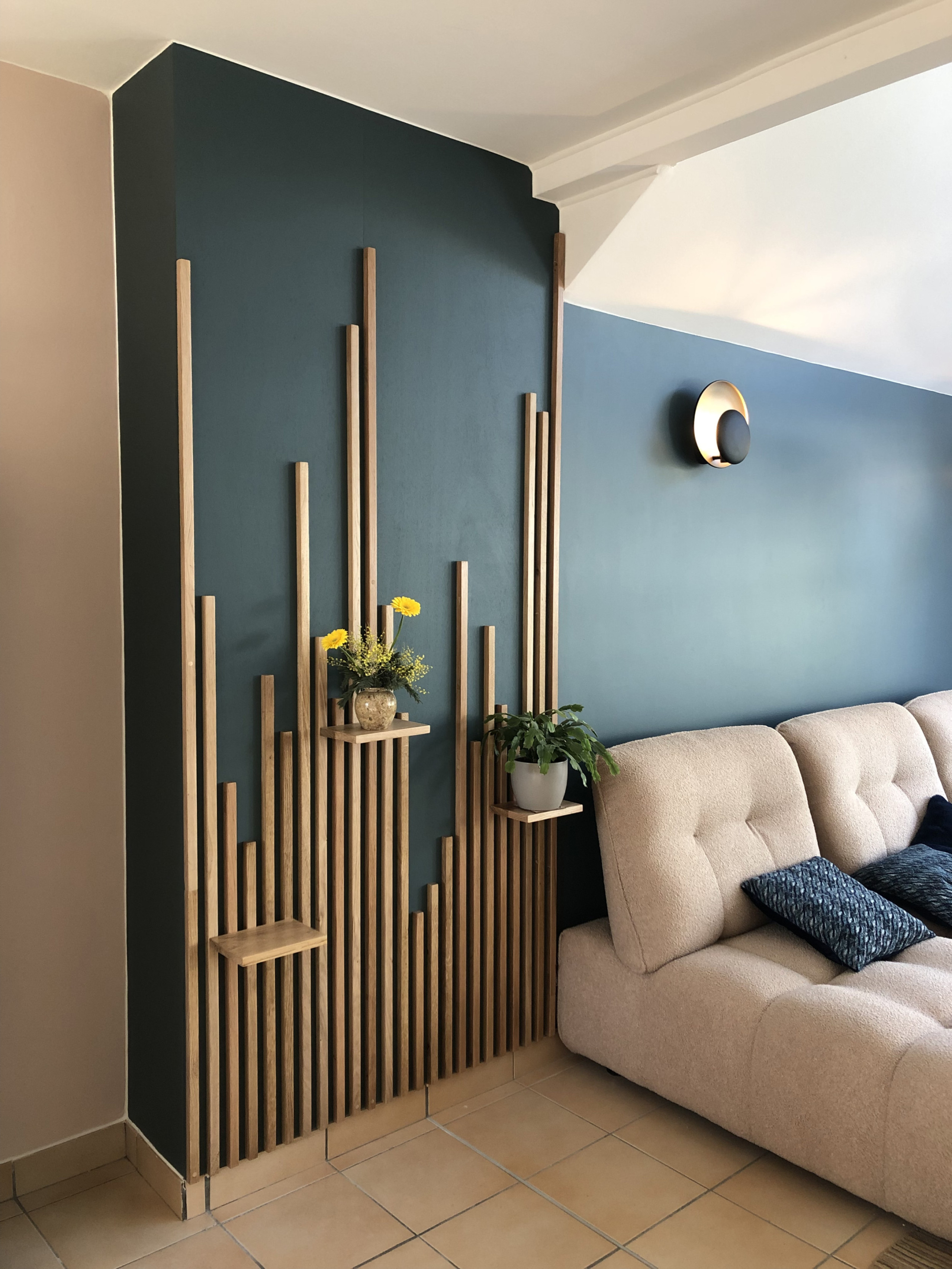 décoration mural - tasseautage chêne
