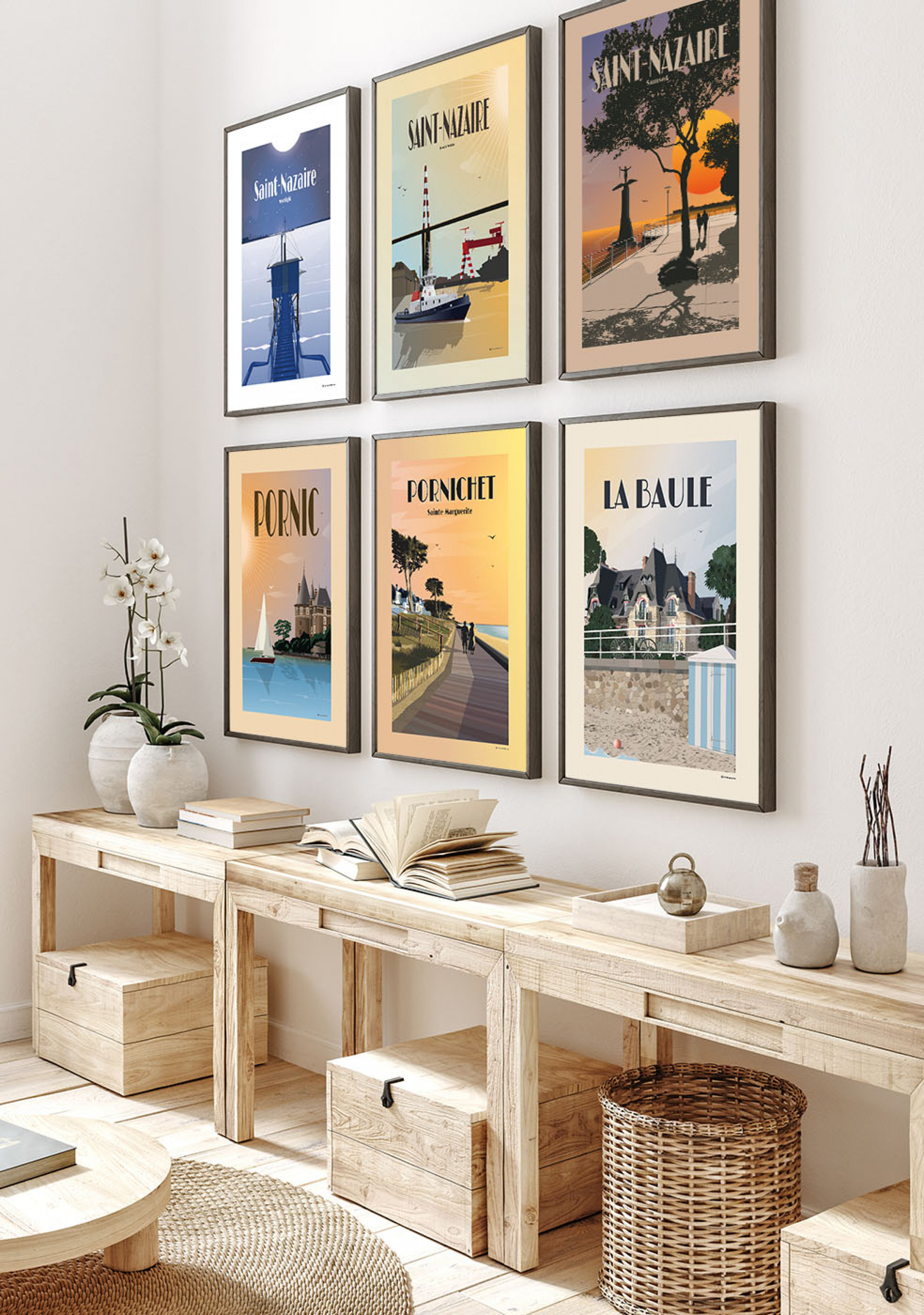 Affiches régionales illustrées Visuel cadres